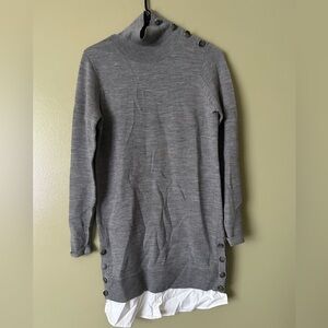 Grey and White Sweater Dress